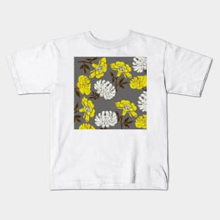 Poppy Yellow and White Flower Kids T-Shirt